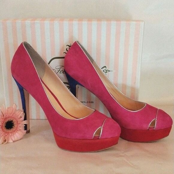 Footcandy Color Block Platform Heels - Picture 1 of 13